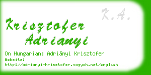 krisztofer adrianyi business card